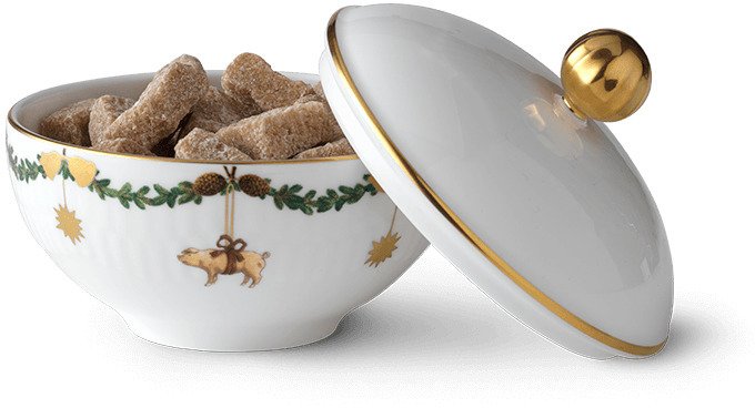 Royal Copenhagen Star Fluted Christmas Zuckerdose m. Deckel