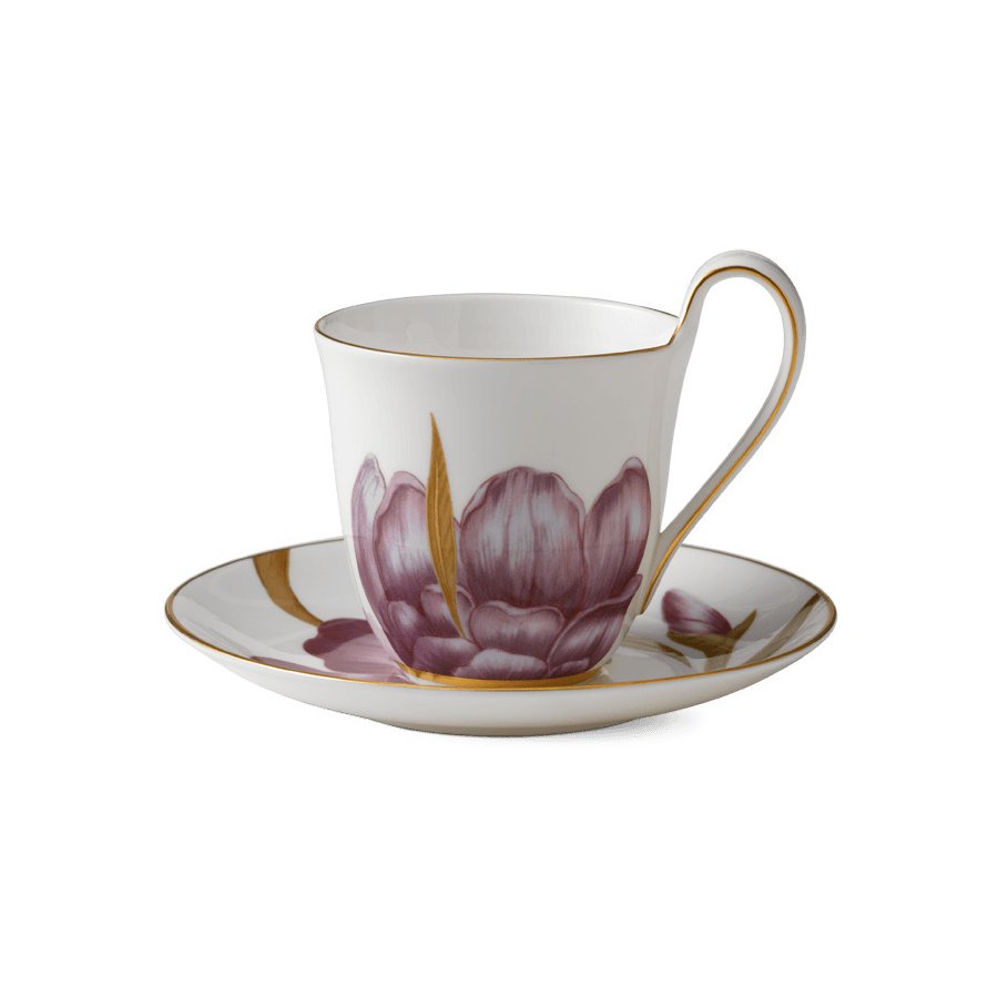 Royal Copenhagen Flora Hochhenkeltasse mit Untertasse 27 cl, Iris