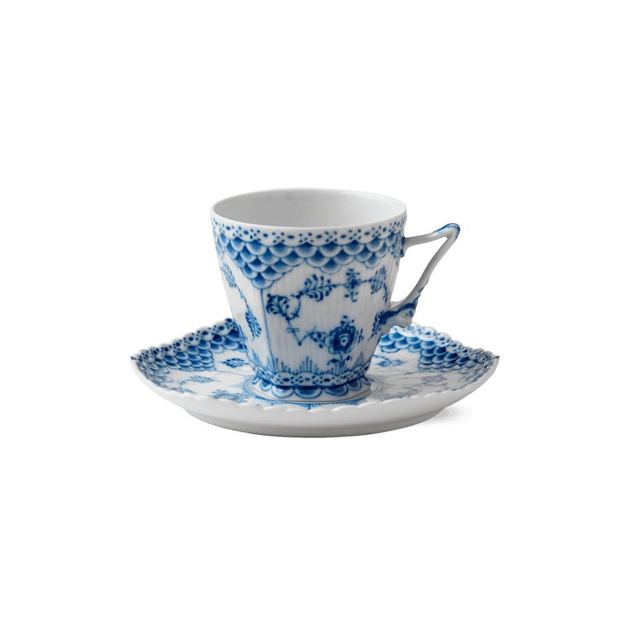 Royal Copenhagen Musselmalet Vollspitze Tasse mit Untertasse 14 cl