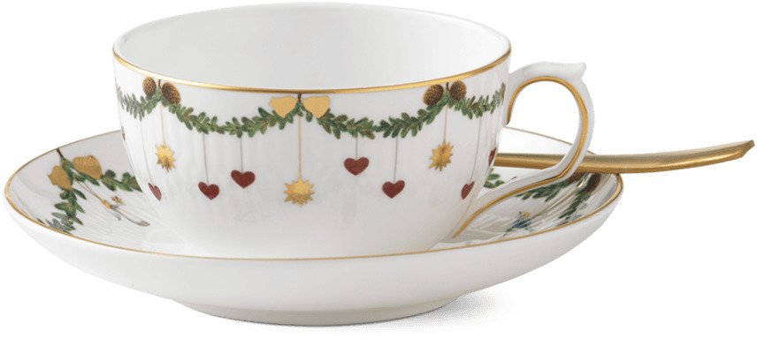 Royal Copenhagen Star Fluted Christmas Tasse mit Untertasse 32 cl