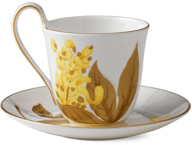 Royal Copenhagen Flora Højhankskop m. Underkop 27 cl, Guldregn