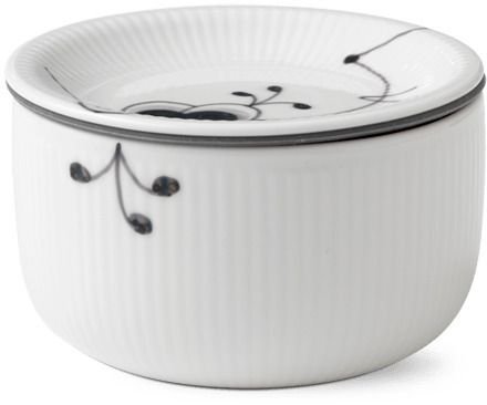 Royal Copenhagen Sort Mega Riflet Opbevaringskrukke Lille