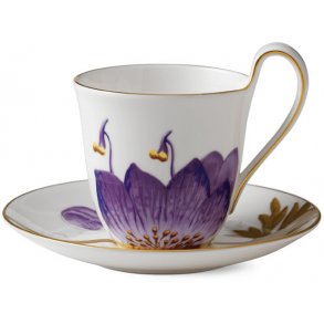 Royal Copenhagen Flora Højhankskop m. Underkop 27 cl, Stedmoderblomst