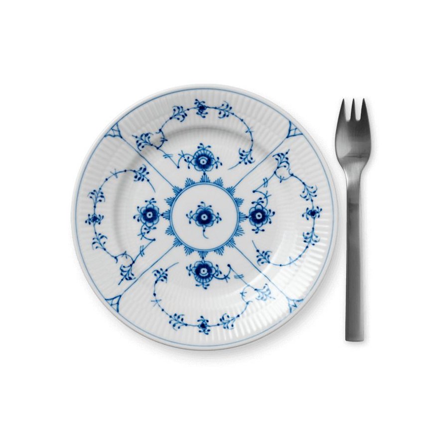 Royal Copenhagen Musselmalet Riflet Tallerken 17 cm