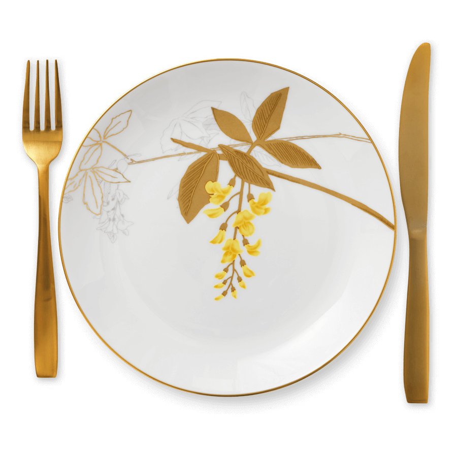 Royal Copenhagen Flora Tallerken 22cm, Guldregn