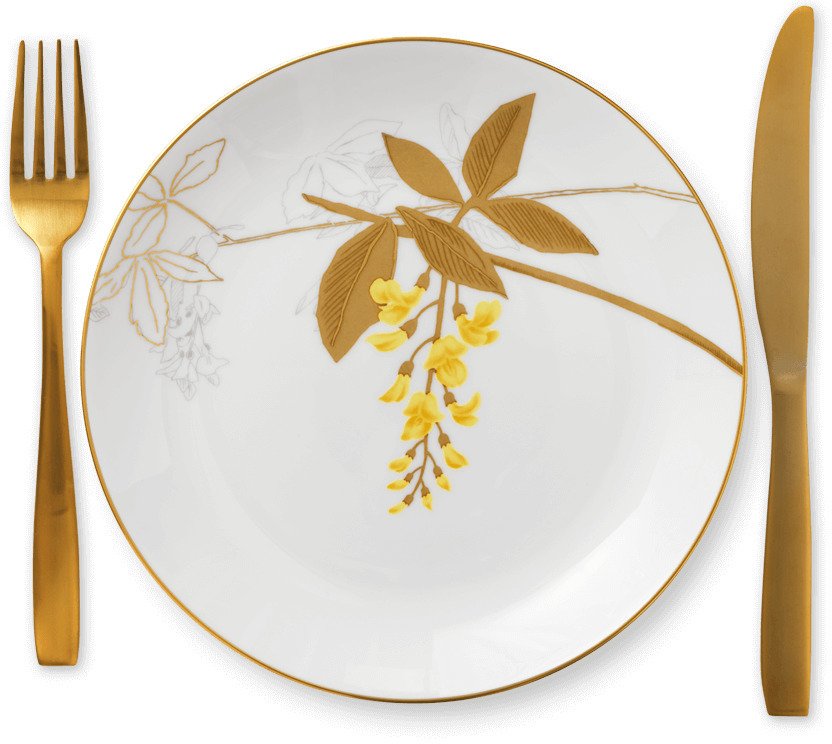 Royal Copenhagen Flora Tallerken 22cm, Guldregn