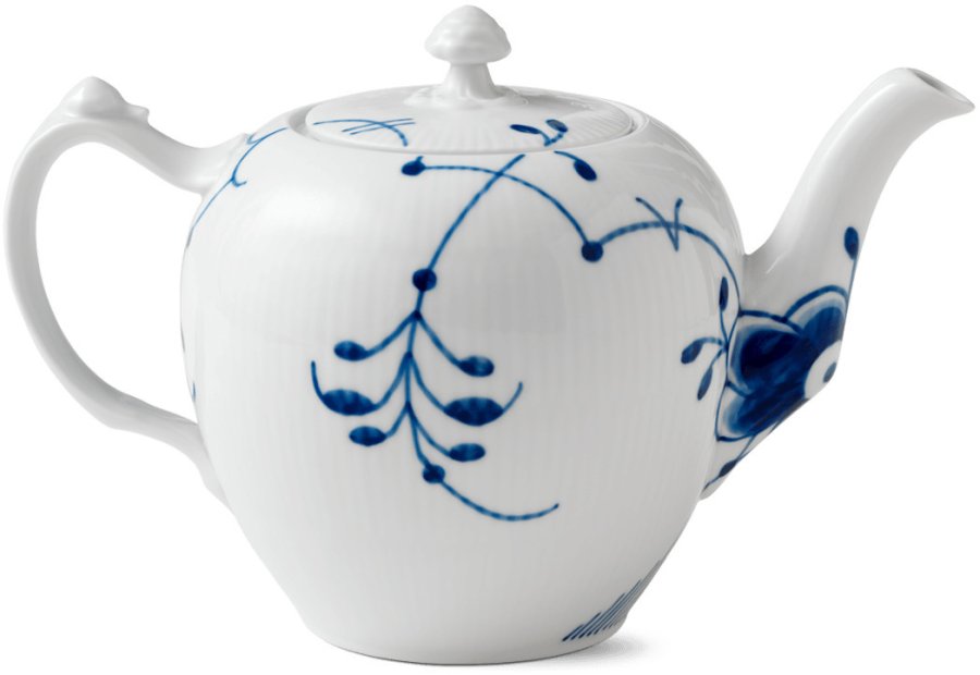 Royal Copenhagen Mega Blau Gerippt Teekanne 1 L