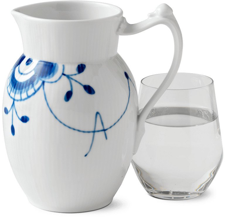 Royal Copenhagen Mega Blau Gerippt Kanne 0,9 L