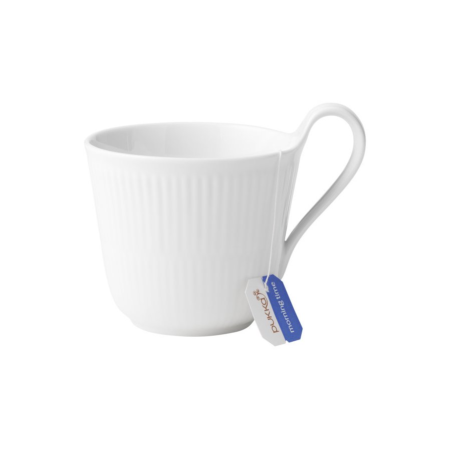 Royal Copenhagen Weiß Gerippt Hochhenkeltasse 33 cl