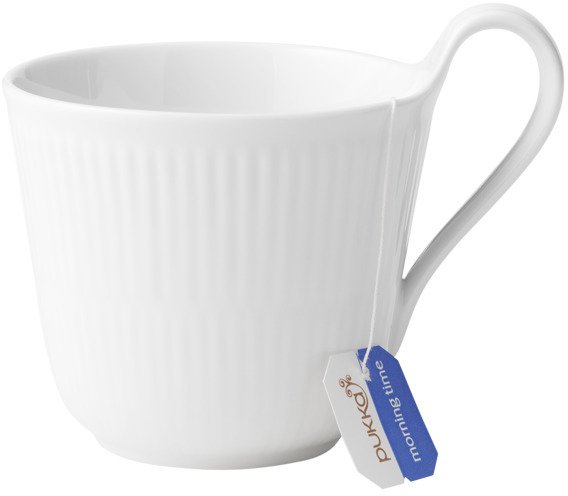 Royal Copenhagen Weiß Gerippt Hochhenkeltasse 33 cl