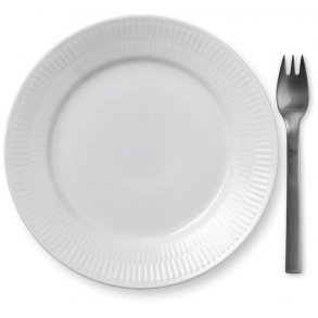 Royal Copenhagen Hvid Riflet Tallerken 19 cm