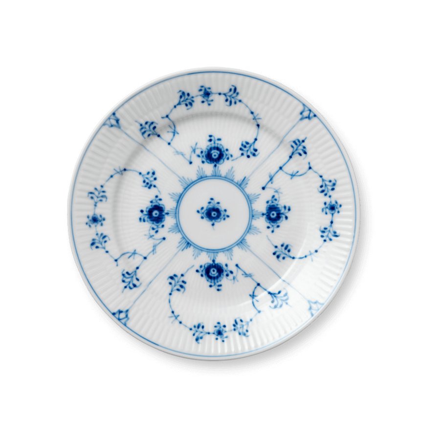 Royal Copenhagen Musselmalet Riflet Tallerken 19 cm