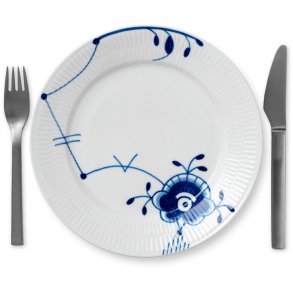 Royal Copenhagen Blå Mega Riflet Tallerken Dekoration 1, 22 cm