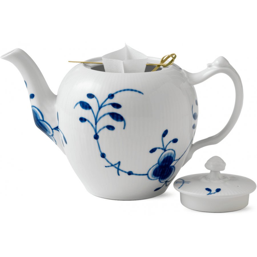 Royal Copenhagen Mega Blau Gerippt Teekanne 1 L