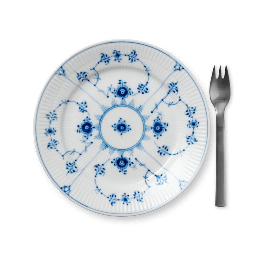 Royal Copenhagen Musselmalet Riflet Tallerken 19 cm