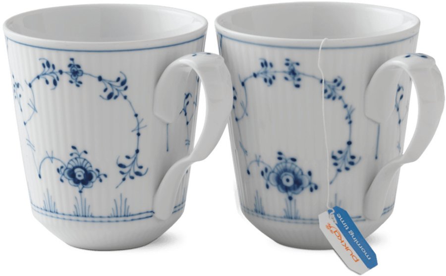 Royal Copenhagen Musselmalet Riflet Krus 2 stk. 37 cl