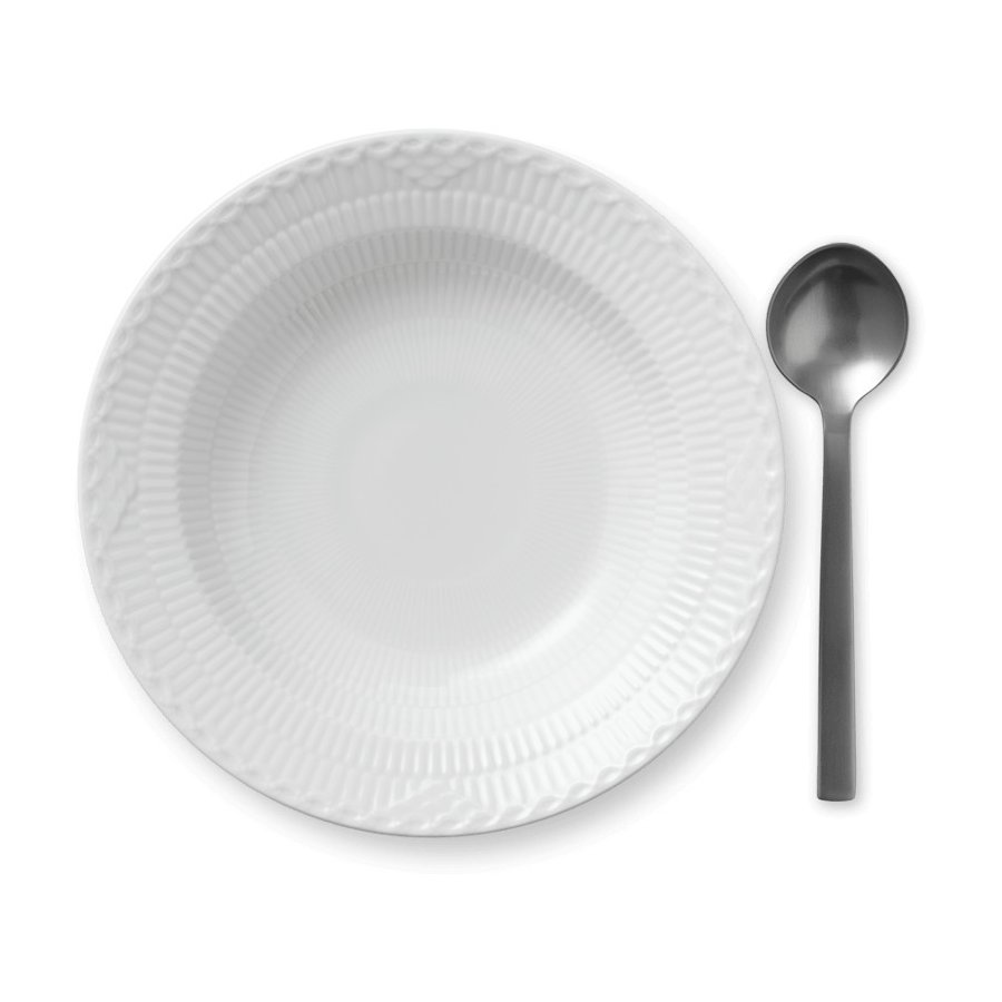 Royal Copenhagen Hvid Halvblonde Dyb Tallerken 21 cm