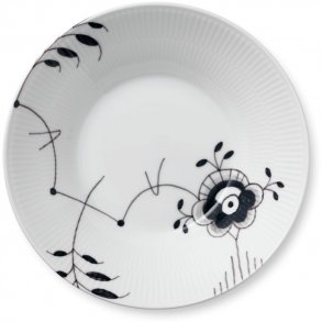 Royal Copenhagen Sort Mega Riflet Dyb Tallerken 24 cm