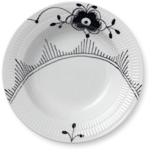 Royal Copenhagen Mega Gerippt Schwarz Suppenteller 21 cm