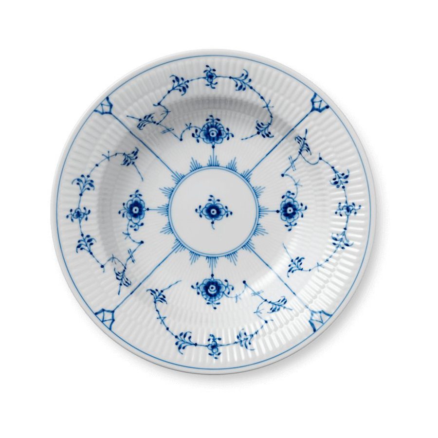 Royal Copenhagen Musselmalet Riflet Dyb Tallerken 21 cm