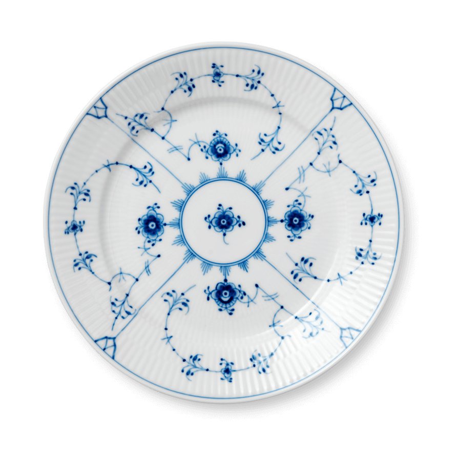 Royal Copenhagen Musselmalet Riflet Tallerken 22 cm