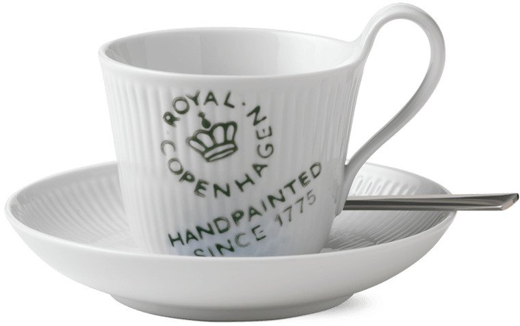 Royal Copenhagen Hjhankskop m.Underkop 25cl, Riflet Signatur
