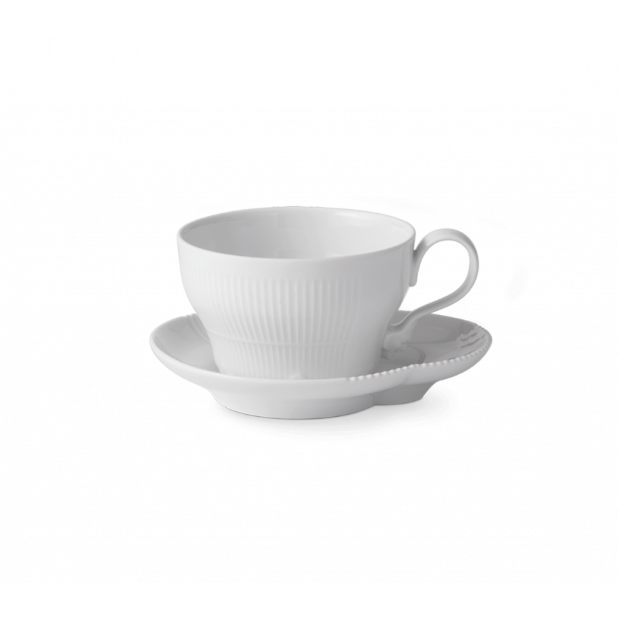 Royal Copenhagen Hvid Elements Kop m. Underkop 26cl