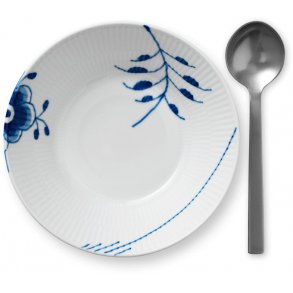 Royal Copenhagen Blå Mega Riflet Dyb Tallerken 17 cm