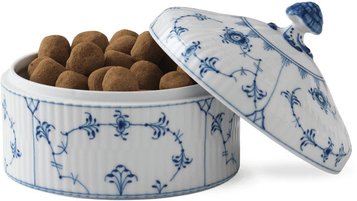 Royal Copenhagen Musselmalet Riflet Bonbonniére 54 cl
