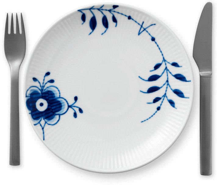 Royal Copenhagen Tallerken Coupe 19cm, Bl Mega Riflet