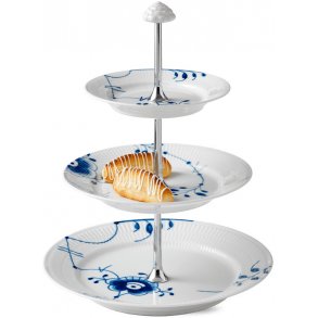 Royal Copenhagen Blå Mega Riflet Etagere 3 Lag