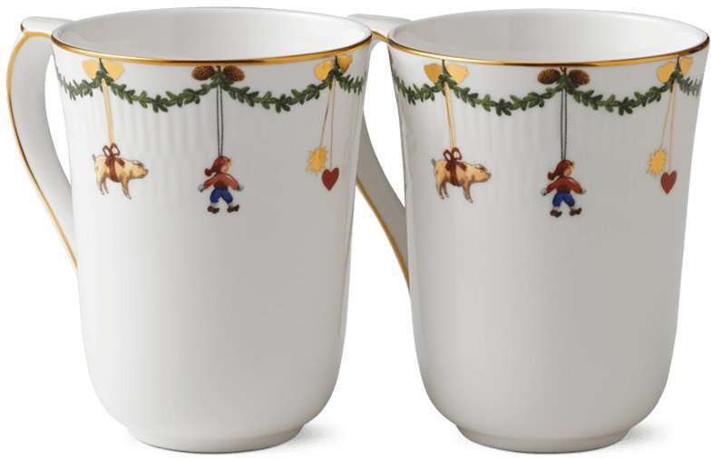 Royal Copenhagen Star Fluted Christmas Becher 2er Set 33 cl