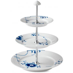 Royal Copenhagen Blå Mega Riflet Etagere 3 Lag