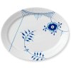 Royal Copenhagen Bl Mega Riflet Oval Tallerken 34 cm