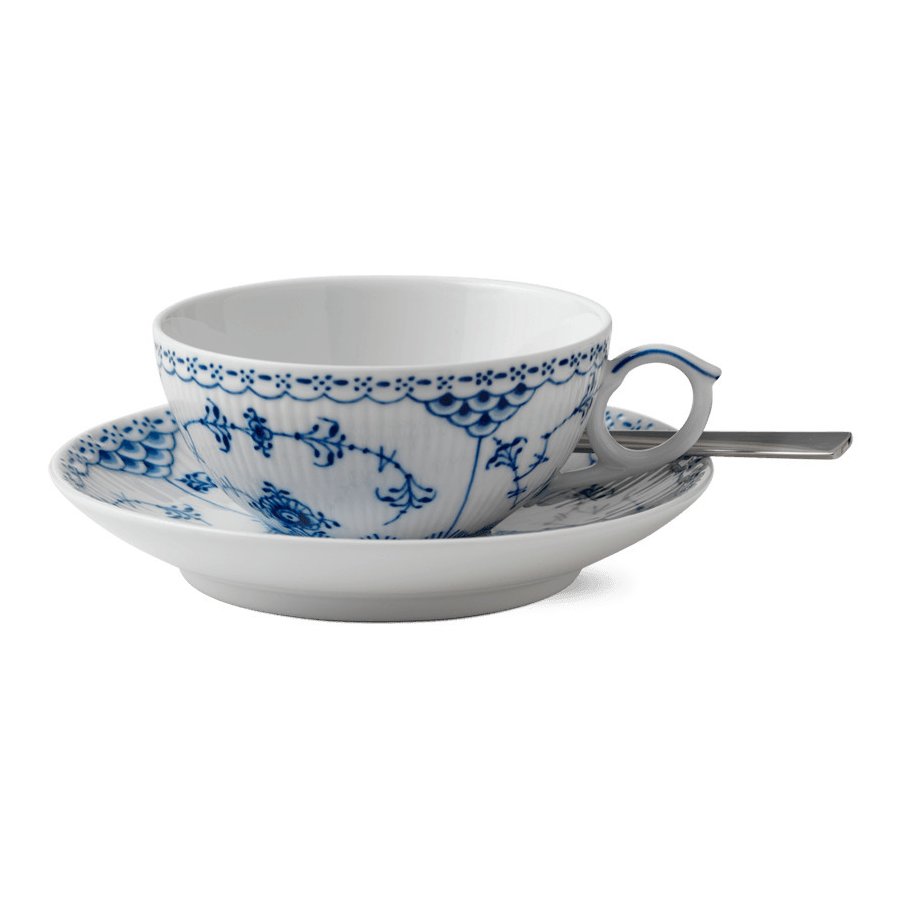 Royal Copenhagen Musselmalet Halvblond Kop m.Underkop 20 cl