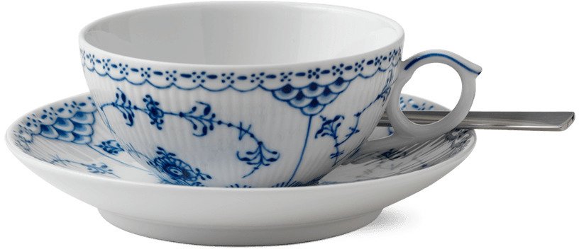 Royal Copenhagen Musselmalet Halvblond Kop m.Underkop 20 cl