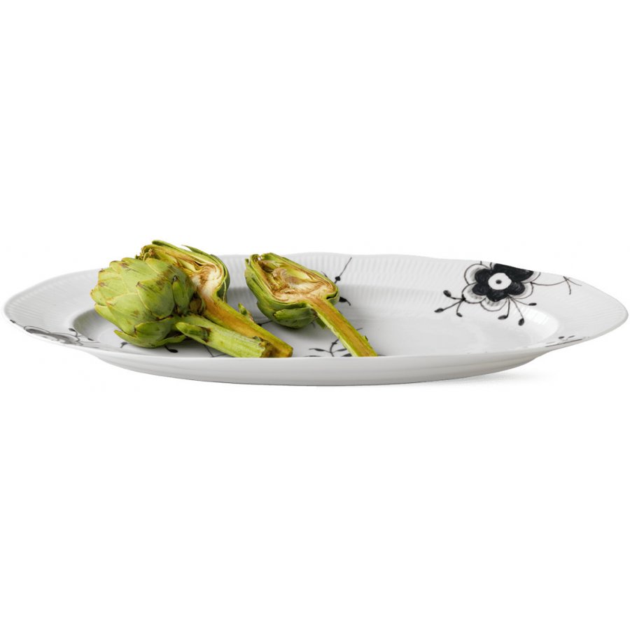 Royal Copenhagen Fiskefad 60cm, Sort Mega Riflet
