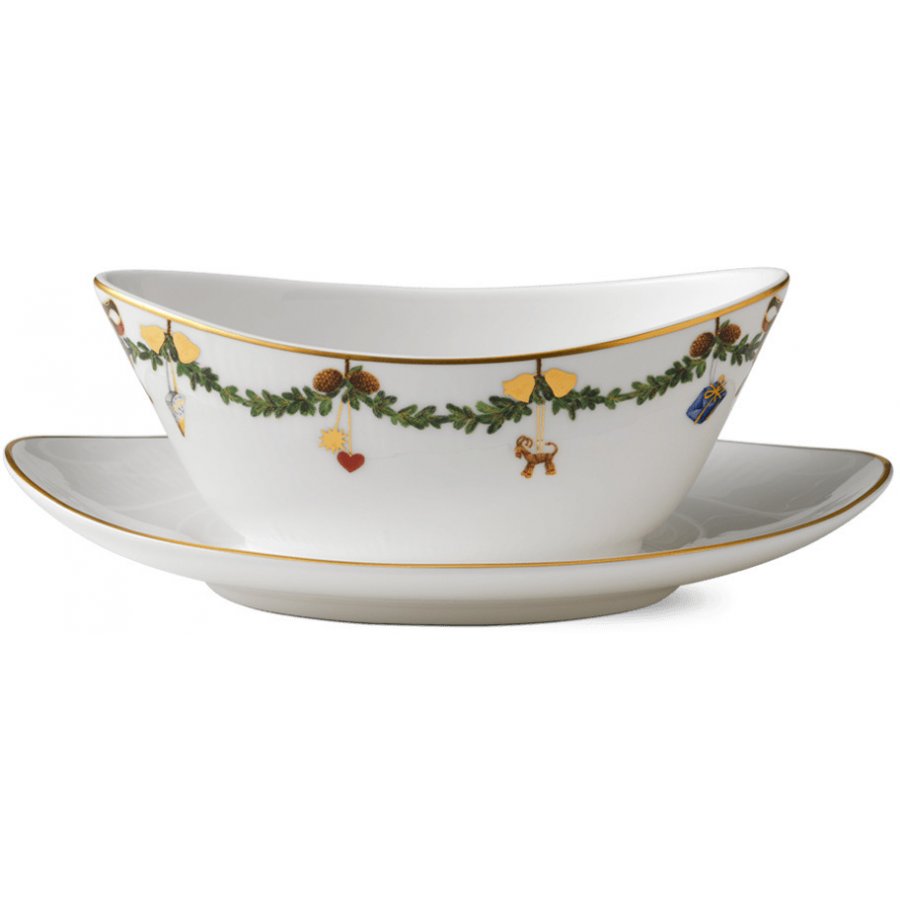 Royal Copenhagen Star Fluted Christmas Sauciere