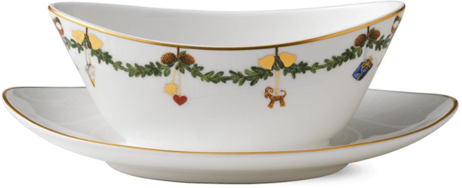 Royal Copenhagen Star Fluted Christmas Sauciere