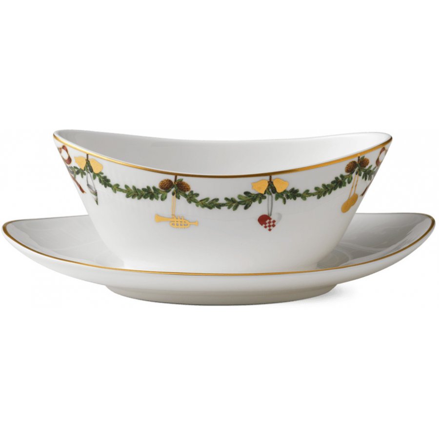 Royal Copenhagen Star Fluted Christmas Sauciere