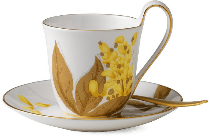Royal Copenhagen Flora Højhankskop m. Underkop 27 cl, Guldregn