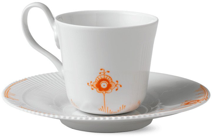 Royal Copenhagen Hjhankskop m.Underkop 25cl, Multifarvede Elements Tagerine