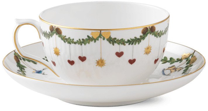 Royal Copenhagen Star Fluted Christmas Tasse mit Untertasse 32 cl