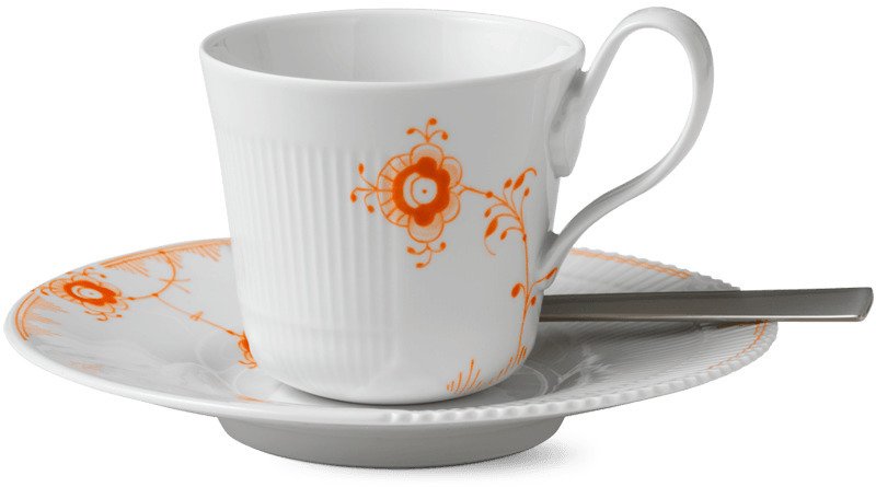 Royal Copenhagen Hjhankskop m.Underkop 25cl, Multifarvede Elements Tagerine