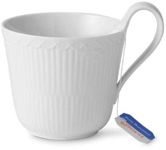 Royal Copenhagen Weiße Halbspitze Hochhenkeltasse 33 cl