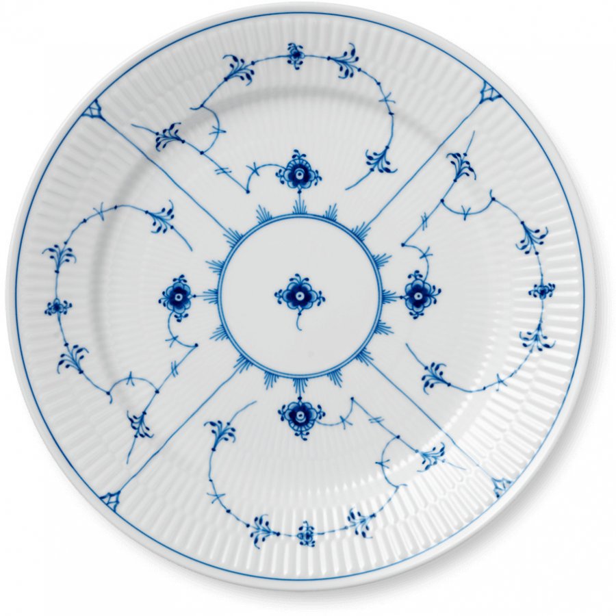 Royal Copenhagen Musselmalet Riflet Tallerken 27 cm