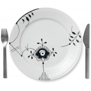Royal Copenhagen Sort Mega Riflet Tallerken 27 cm