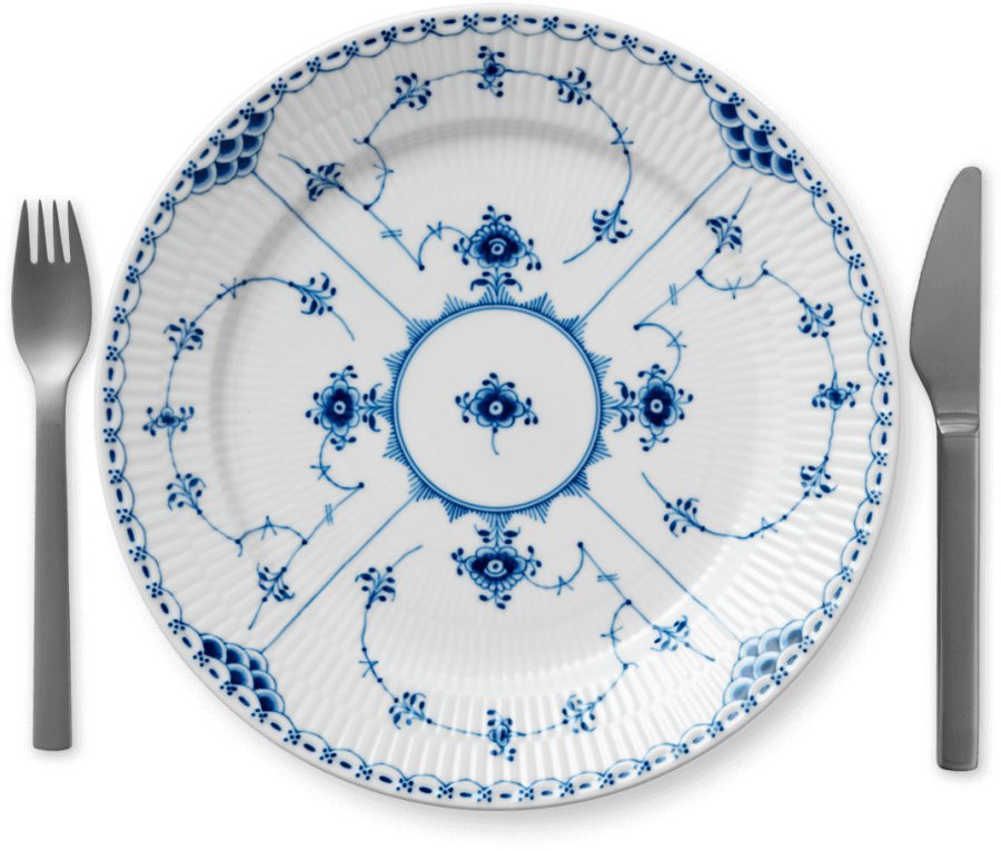 Royal Copenhagen Musselmalet Halvblonde Tallerken 27 cm