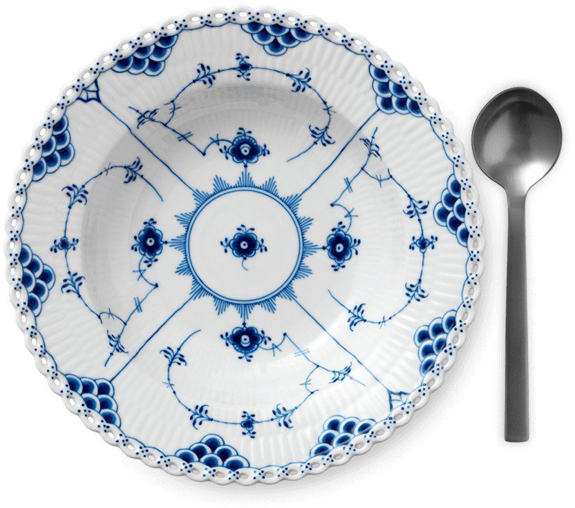 Royal Copenhagen Musselmalet Helblonde Dyb Tallerken 23 cm