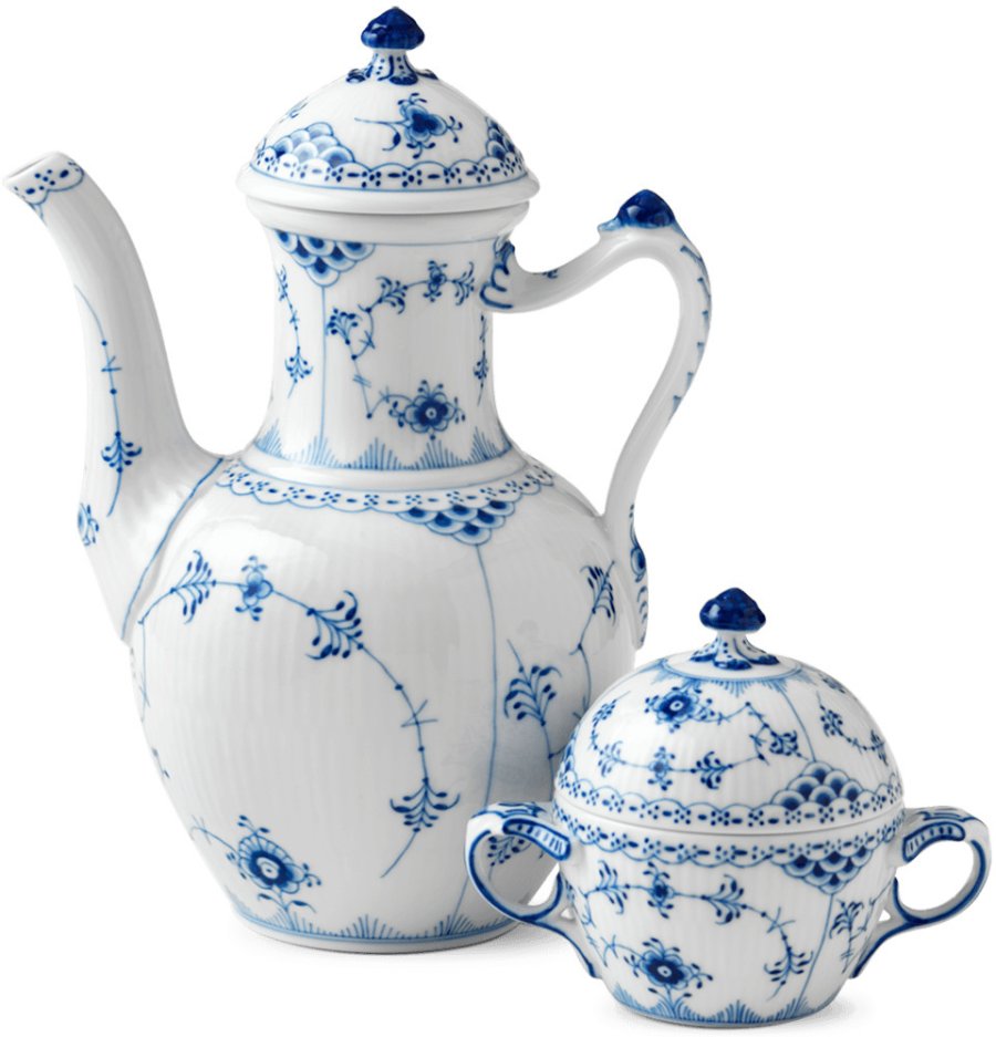 Royal Copenhagen Musselmalet Halvblonde Kaffekande 100 cl